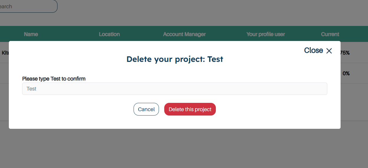 Delete your project
