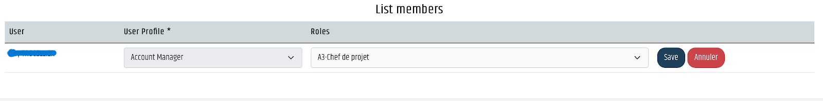 List Member - display role column